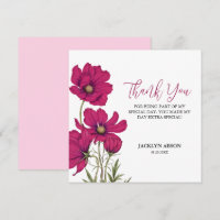 Dark Pink Cosmos Floral Thank You