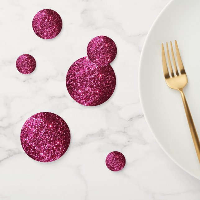 Dark Pink Faux Glitter Confetti (Group)