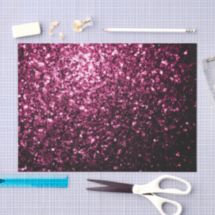 Dark Pink faux shiny glitter sparkles Tissue Paper