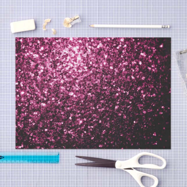 Dark Pink faux shiny glitter sparkles Tissue Paper (Craft)