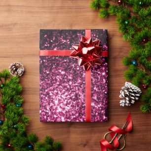 Dark Pink faux shiny glitter sparkles Wrapping Paper