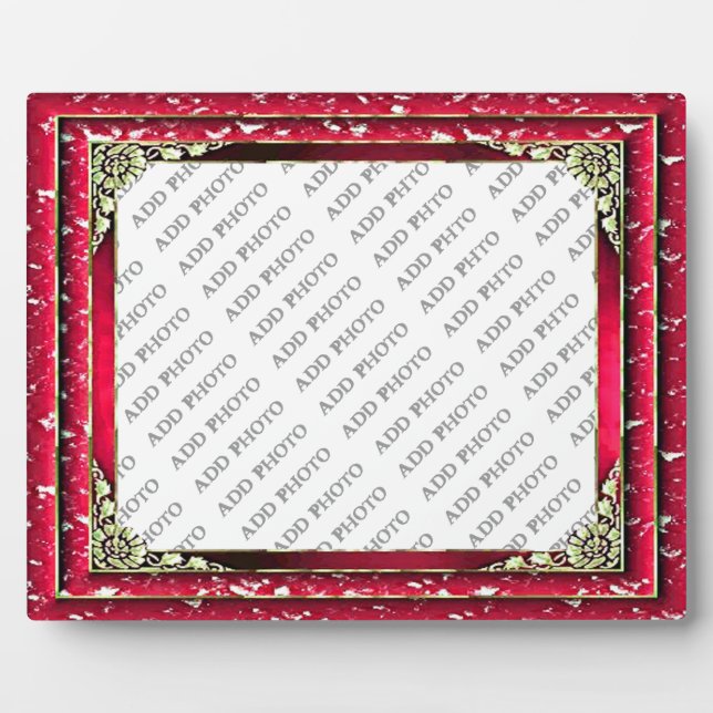 Dark Pink Framewith Silver Flower Add Photo Plaque (Front)