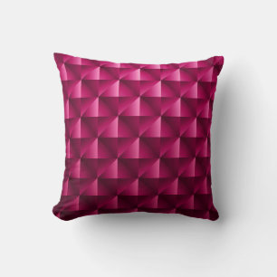 Dark pink Geometric grid Carbon fiber background M Cushion