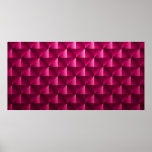 Dark pink Geometric grid Carbon fiber background M Poster