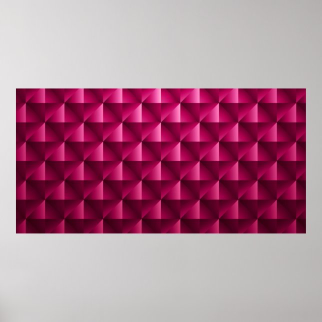 Dark pink Geometric grid Carbon fiber background M Poster (Front)