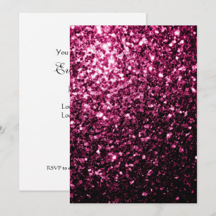 Dark Pink glitter sparkles Invite Personalise