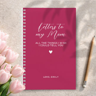 Dark Pink Grief Journal for Loss of Mother
