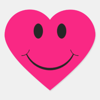 Dark Pink Heart Face Stickers