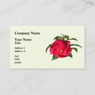 Dark Pink Hibiscus Business Card