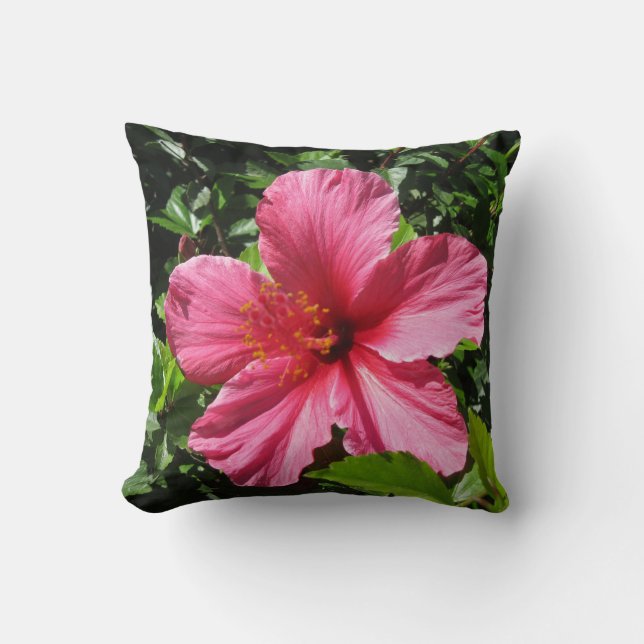 Dark Pink Hibiscus Cushion (Front)