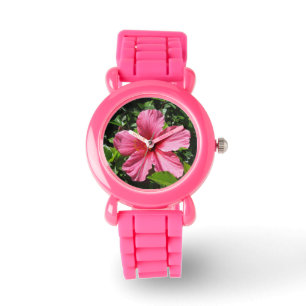 Dark Pink Hibiscus Kids Watch