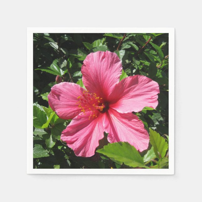 Dark Pink Hibiscus Napkin (Front)