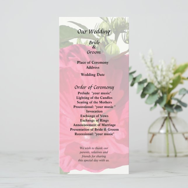 Dark Pink Hibiscus Programme (Standing Front)