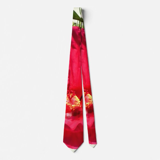 Dark Pink Hibiscus Tie (Front)