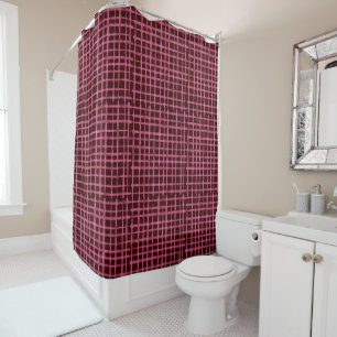 Dark Pink Lattice Pattern Shower Curtain
