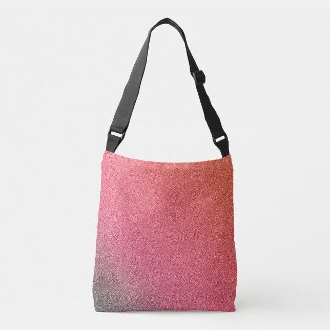 Dark-Pink-Orange Gradient Glitters Cross-Body Bag (Front)