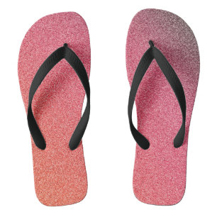 Dark-Pink-Orange Gradient Glitters, Pair of Jandals