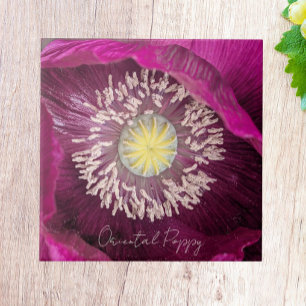 Dark Pink Oriental Poppy Floral Tile