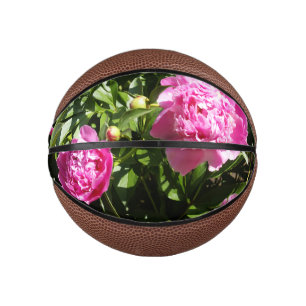 Dark pink peonies mini basketball