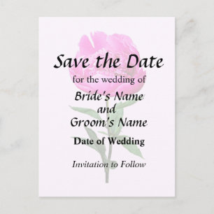 Dark Pink Peony Announcement Postcard