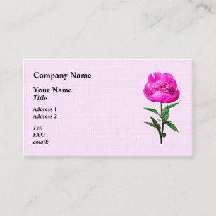 Dark Pink Peony Business Card