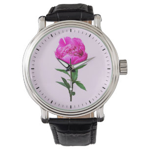 Dark Pink Peony Watch
