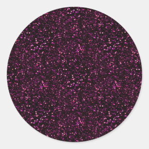 Dark Pink Posh Glitter Classic Round Sticker