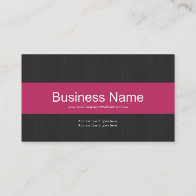 Dark & Pink Professional Business Card (Front)