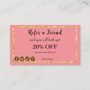 Dark Pink & QR Code, Refer a Friend Referral Card