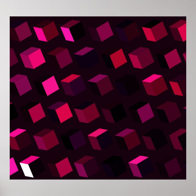Dark Pink Rhombus: Gradient Abstract decor (Front)