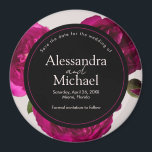 Dark Pink Roses Romantic Save The Date Wedding Magnet<br><div class="desc">Elevate your wedding stationery with our modern and unique dark print rose design. Stunningly beautiful flowers that will leave a lasting impression. This is another 100% original Snuggle Hamster Designs.</div>