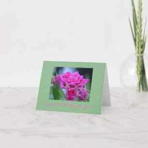 Dark Pink Roses Thank You Card