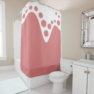 Dark Pink soft wave and bubbles Shower Curtain