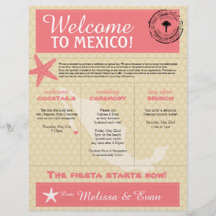 Dark Pink Starfish Cabo Mexico Welcome Letter