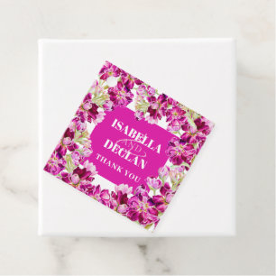 Dark pink stock gilly flower watercolor floral  favour tags