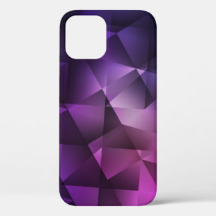 Dark Pink Vintage Polygonal Shimmer iPhone 12 Case