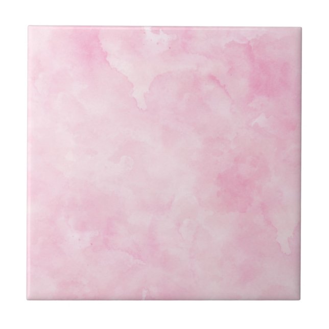 Dark Pink Watercolor Paint Pretty Art Feminine Art Tile (Front)