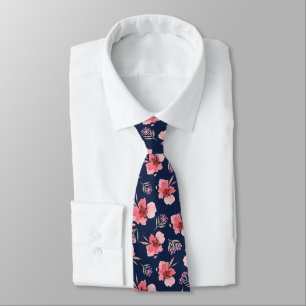 Dark Pink Watercolor Pattern Tie