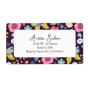 Dark Plum and Florals Business Shipping Label