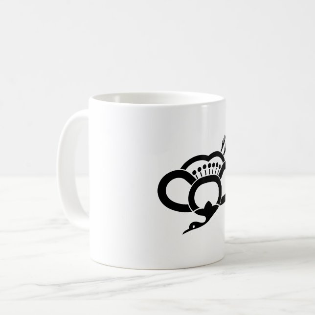 Dark Plum Crane Coffee Mug (Front Left)