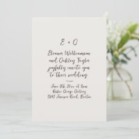 Dark Plum Noir Script Monogram Romantic Wedding