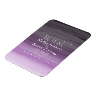 Dark Plum Ombré Wedding Save The Date Magnet