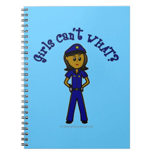 Dark Police Officer Girl Spiral Notebook