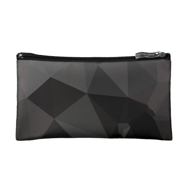 Dark Polygonal Pattern Makeup Bag (Front)