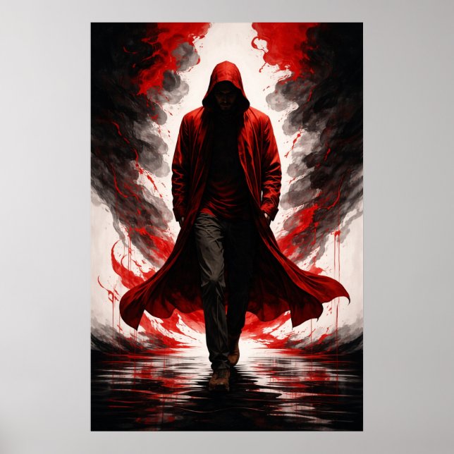 Dark Power Awakening – Red Hooded Figure Poster (Front)