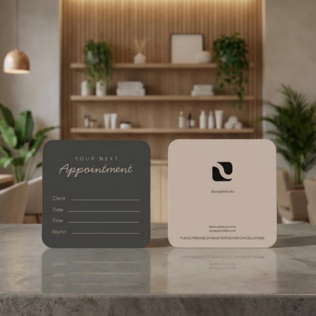 Dark Premium modern chic Salon Appointment Card (Creator Uploaded)