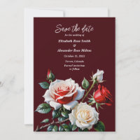 Dark Pretty pink white red roses floral wedding