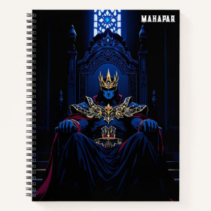 "Dark Prince: Minimalist 80s Anime Elegance" Notebook