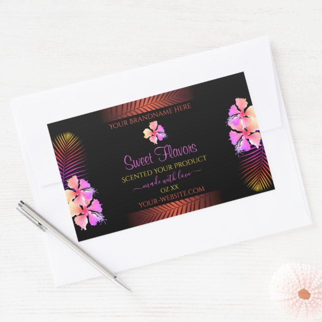 Dark Product Labels Exotic Rainbow Hawaii Flowers (Envelope)