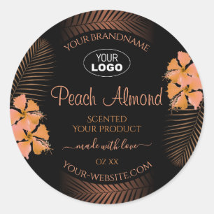 Dark Product Labels Orange Exotic Flowers Add Logo